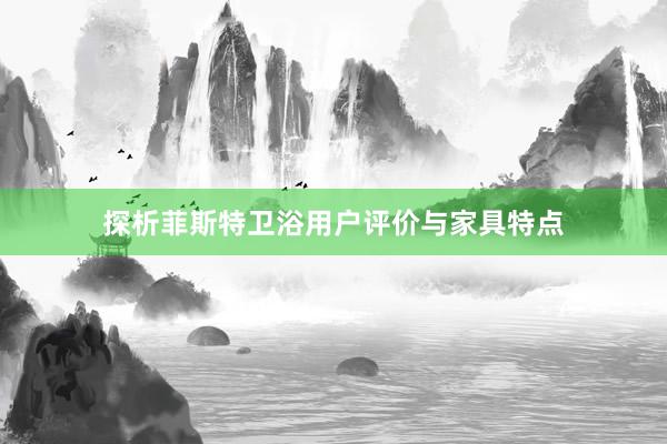 探析菲斯特卫浴用户评价与家具特点
