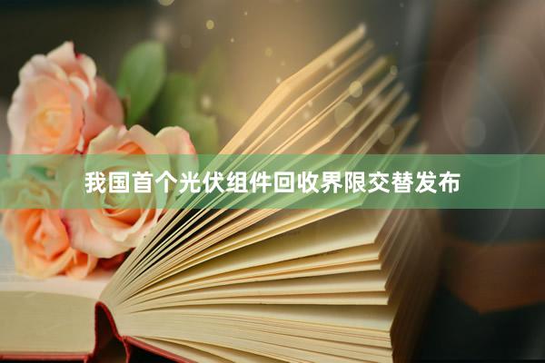 我国首个光伏组件回收界限交替发布
